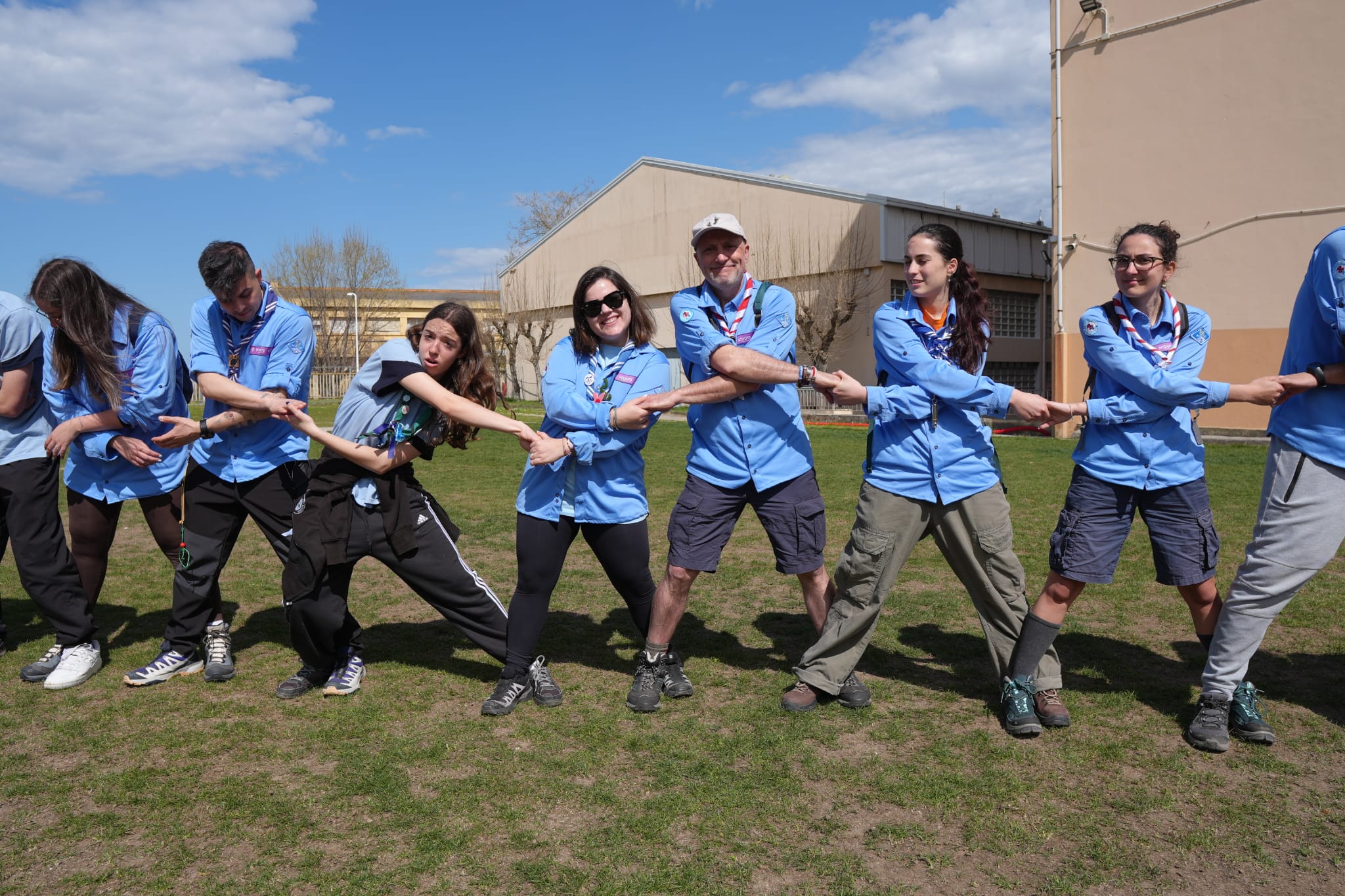 Kraal de scouters coordinando as actividades